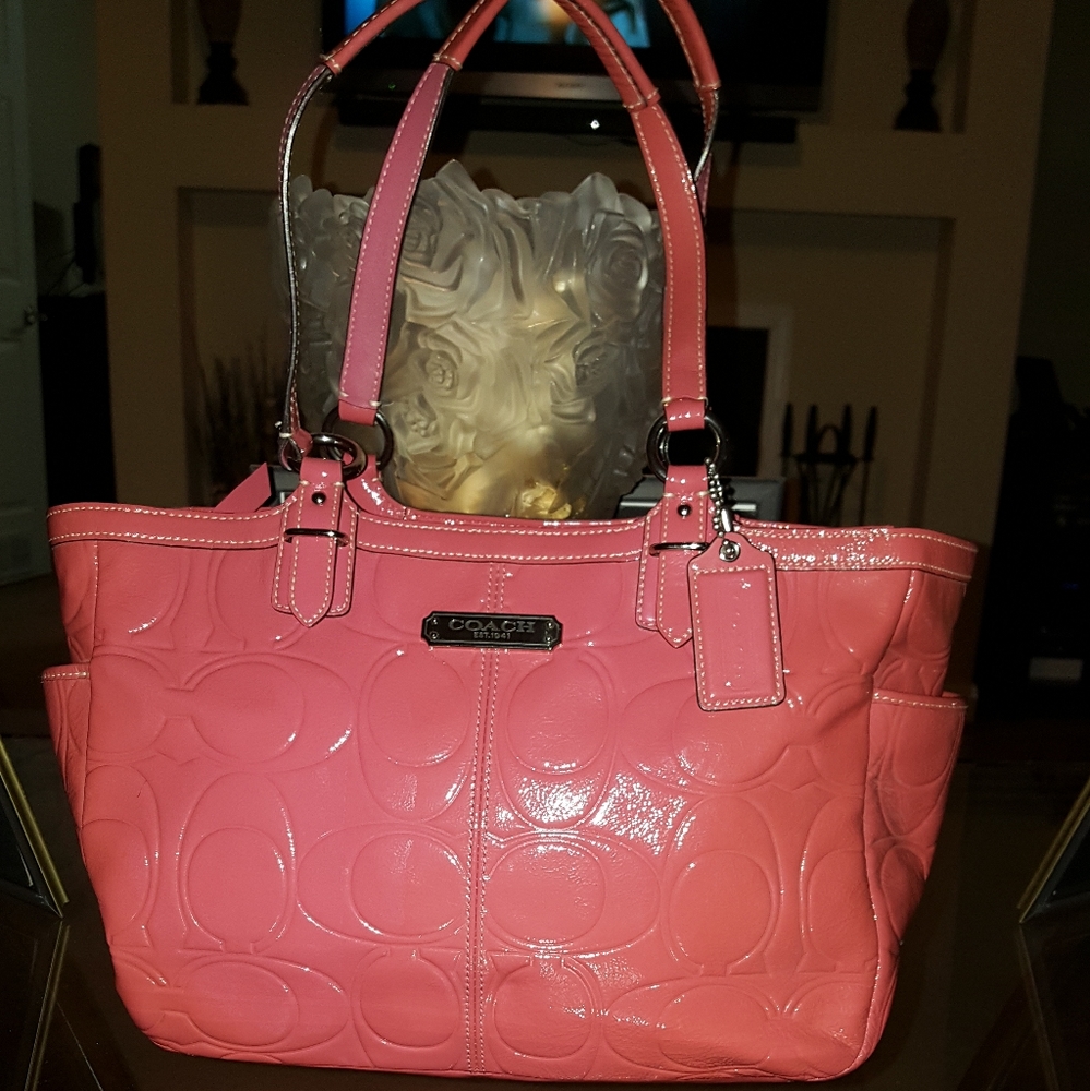 Coach Patent Leather Embossed Tote
